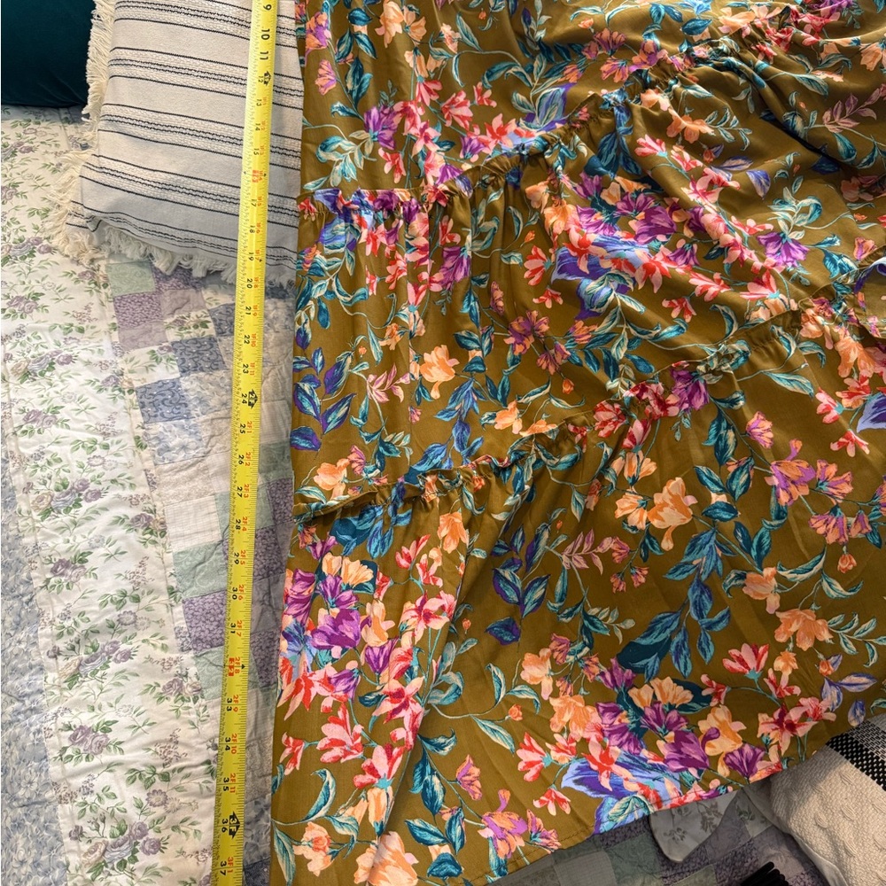 Lightweight & Airy Floral Halter Maxi/Midi Dress (Green/pink/purple/coral/blue) - Picture 11 of 13